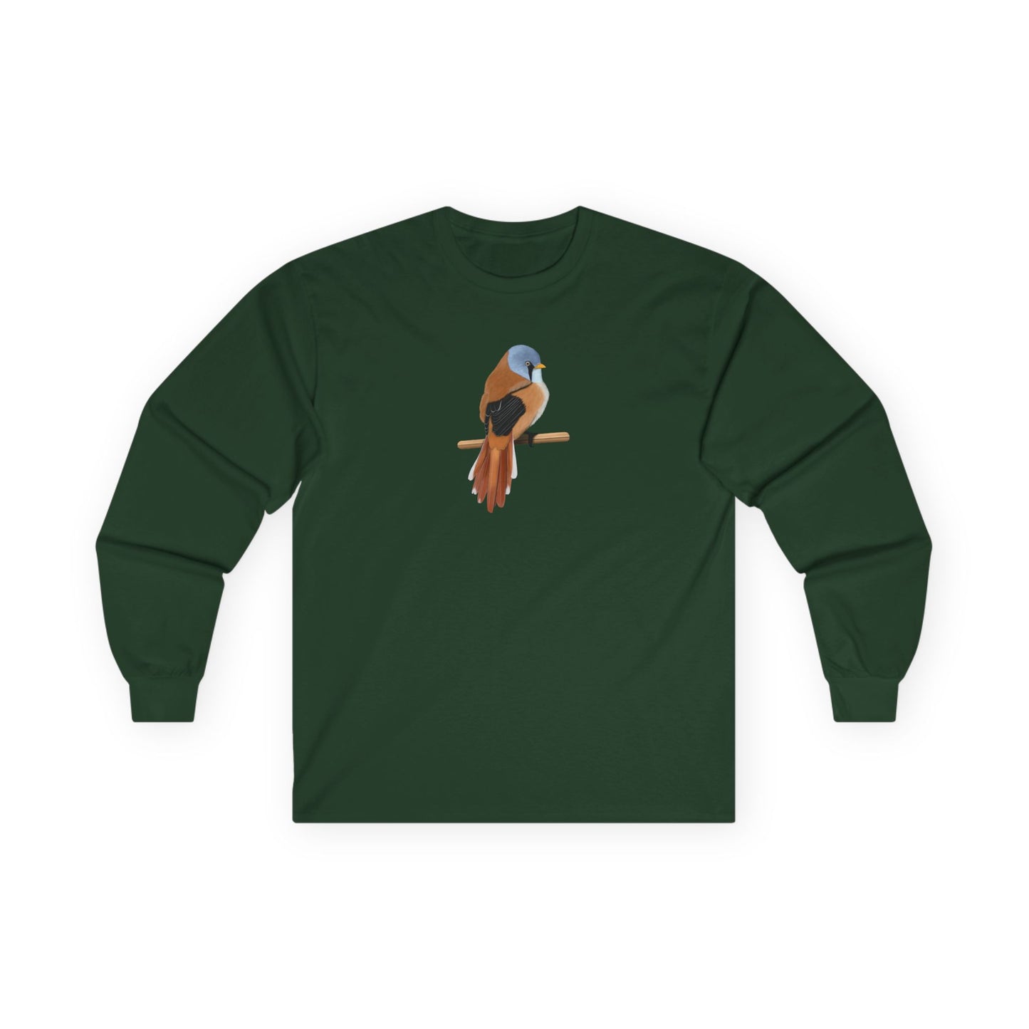 Bearded Reedling Birding & Birdwatching Bird Cotton Long Sleeve T-Shirt