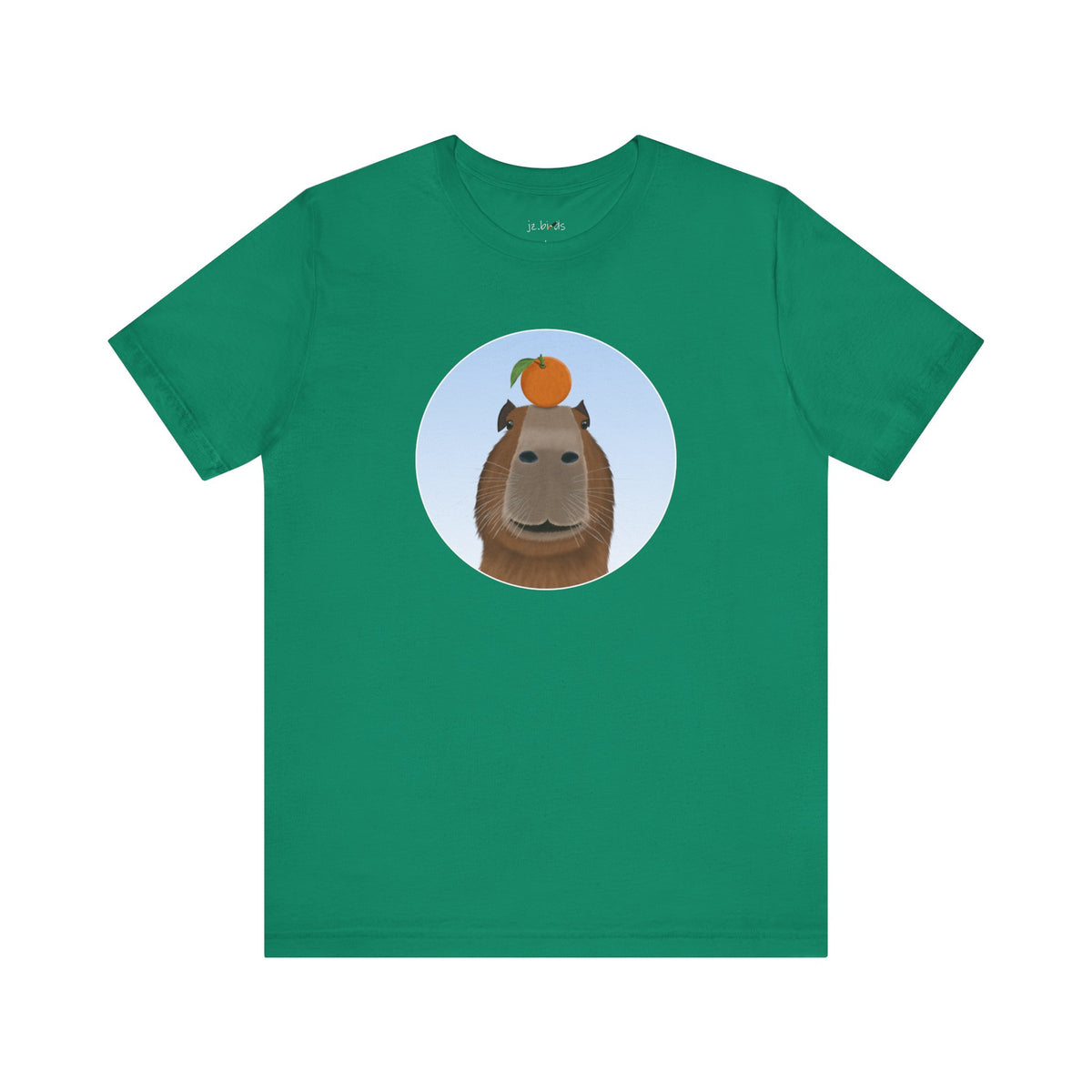 Capybara with Orange Funny T-Shirt – bird Cotton