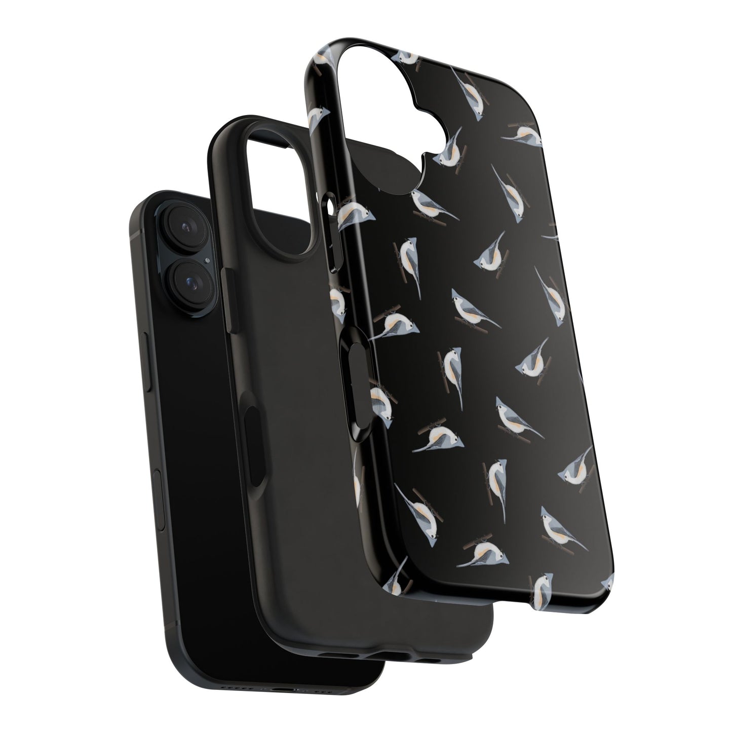 Tufted Titmouse iPhone Case Black – Premium Tough Phone Cover for Bird Lovers