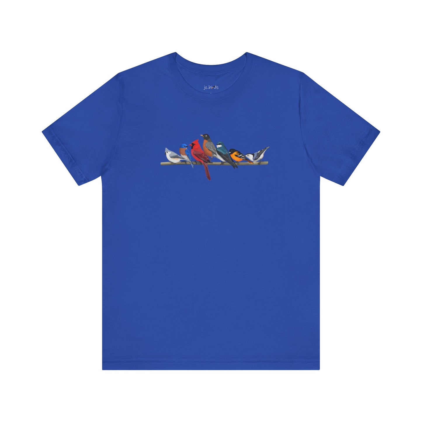 Birds on a Branch Robin Cardinal Oriole Bluebird Tree Swallow Bluebird Birding & Birdwatching T-Shirt