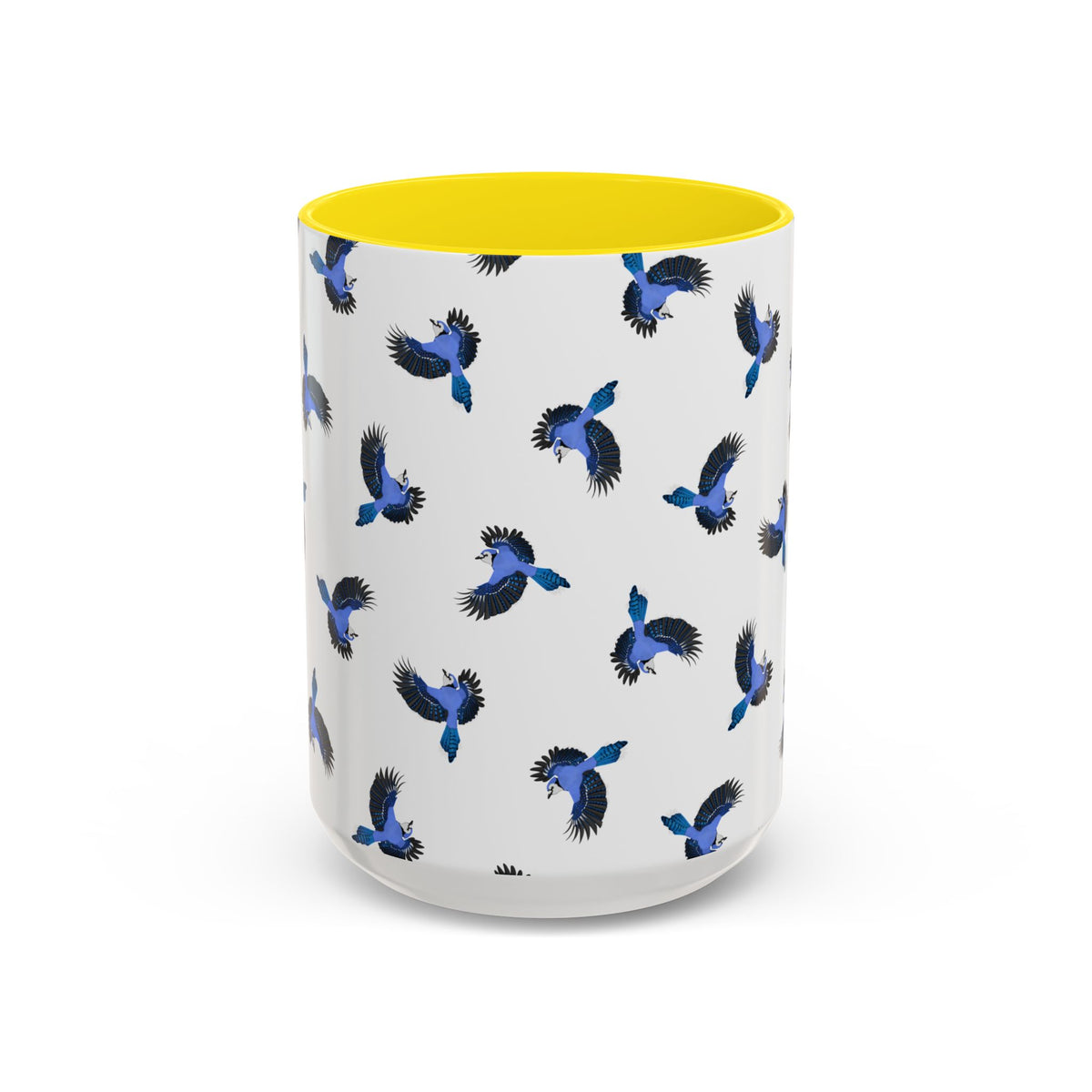Blue Jay All-Over Pattern Accent Mug | Colorful Bird Lover Gift for Birdwatchers