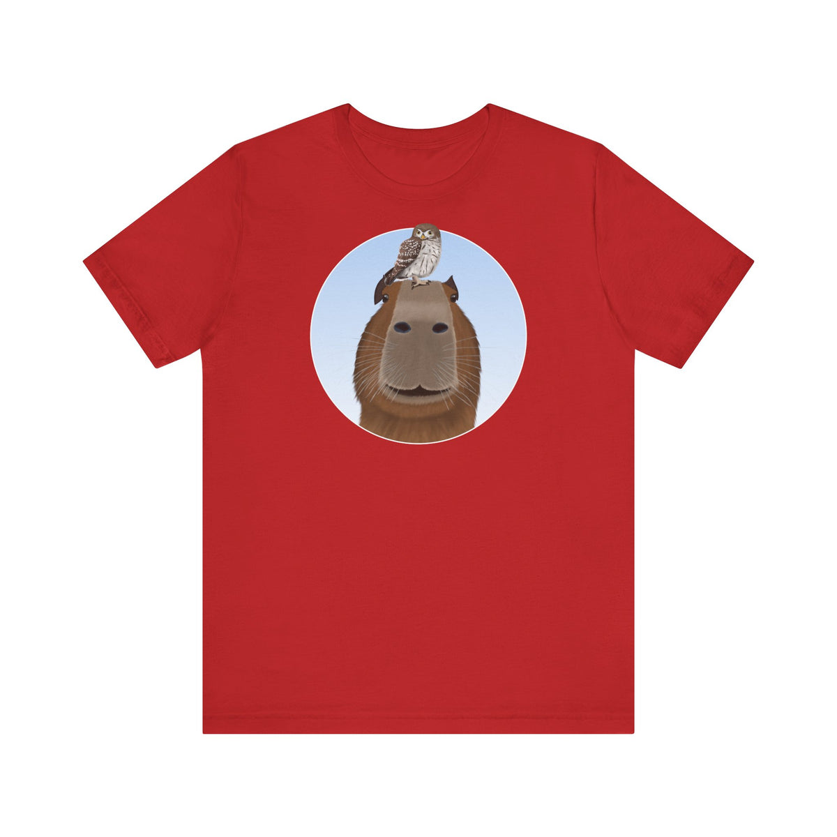 Capybara mit Eule Lustiges Vogel T-Shirt – bird graphic tee,