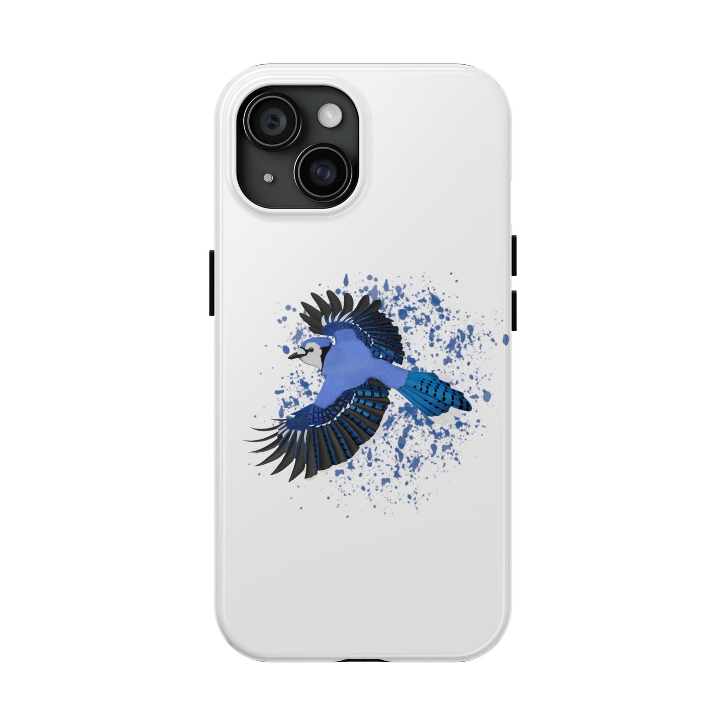 Blue Jay Bird Art Tough Phone Case White
