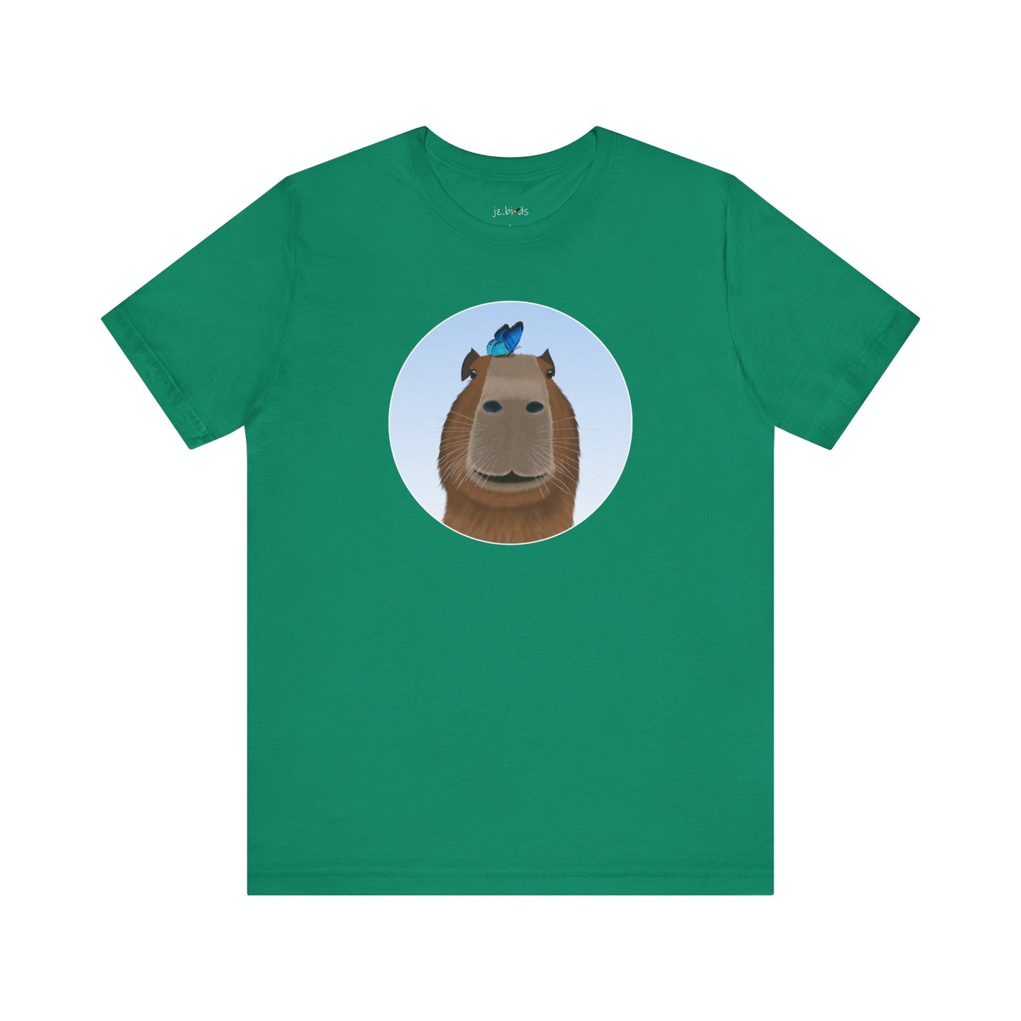 Capybara with Butterfly Friend on Head Funny T-Shirt