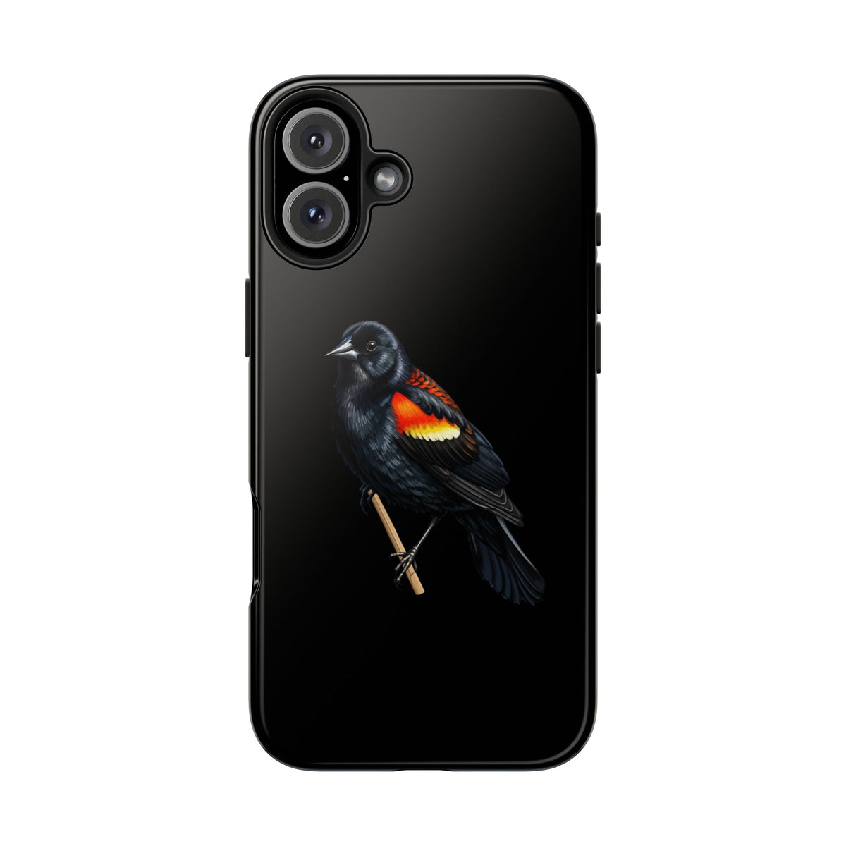 Red Winged Blackbird Dual-Layer iPhone Case with Bird Art – The Perfect Gift for Ornithologists & Bird Lovers