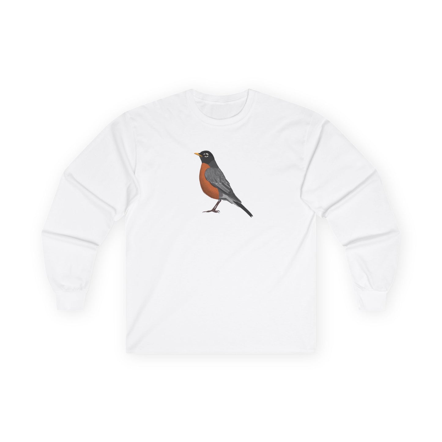 American Robin Birding & Birdwatching Bird Cotton Long Sleeve T-Shirt