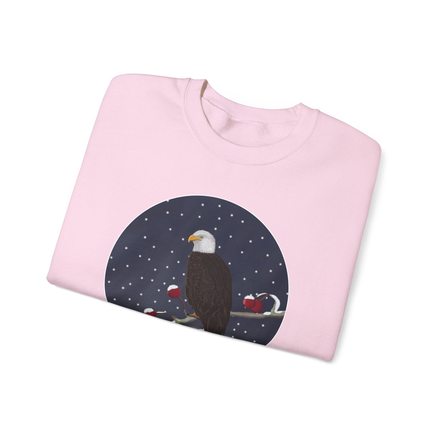 Bald Eagle on a Winter Branch Birdwatcher Christmas Bird Sweatshirt