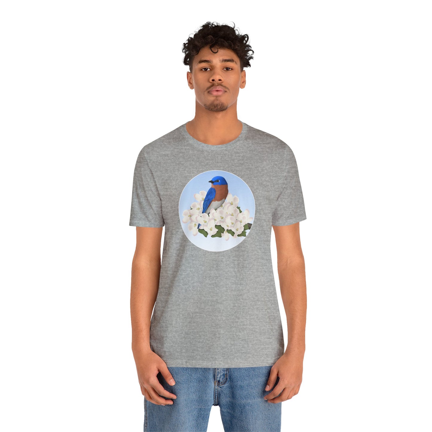 Bluebird and Spring Apple Blossoms Bird T-Shirt
