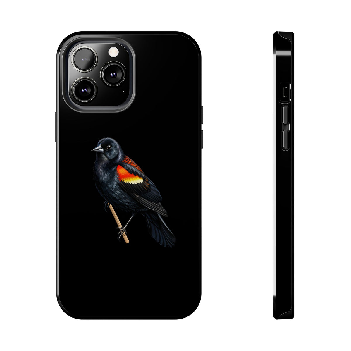 Red Winged Blackbird Dual-Layer iPhone Case with Bird Art – The Perfect Gift for Ornithologists & Bird Lovers