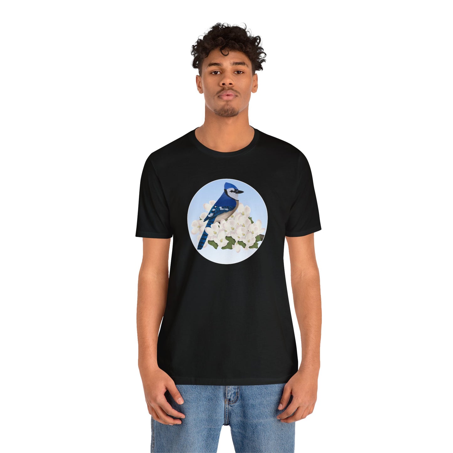 Blue Jay and Spring Apple Blossoms Bird T-Shirt