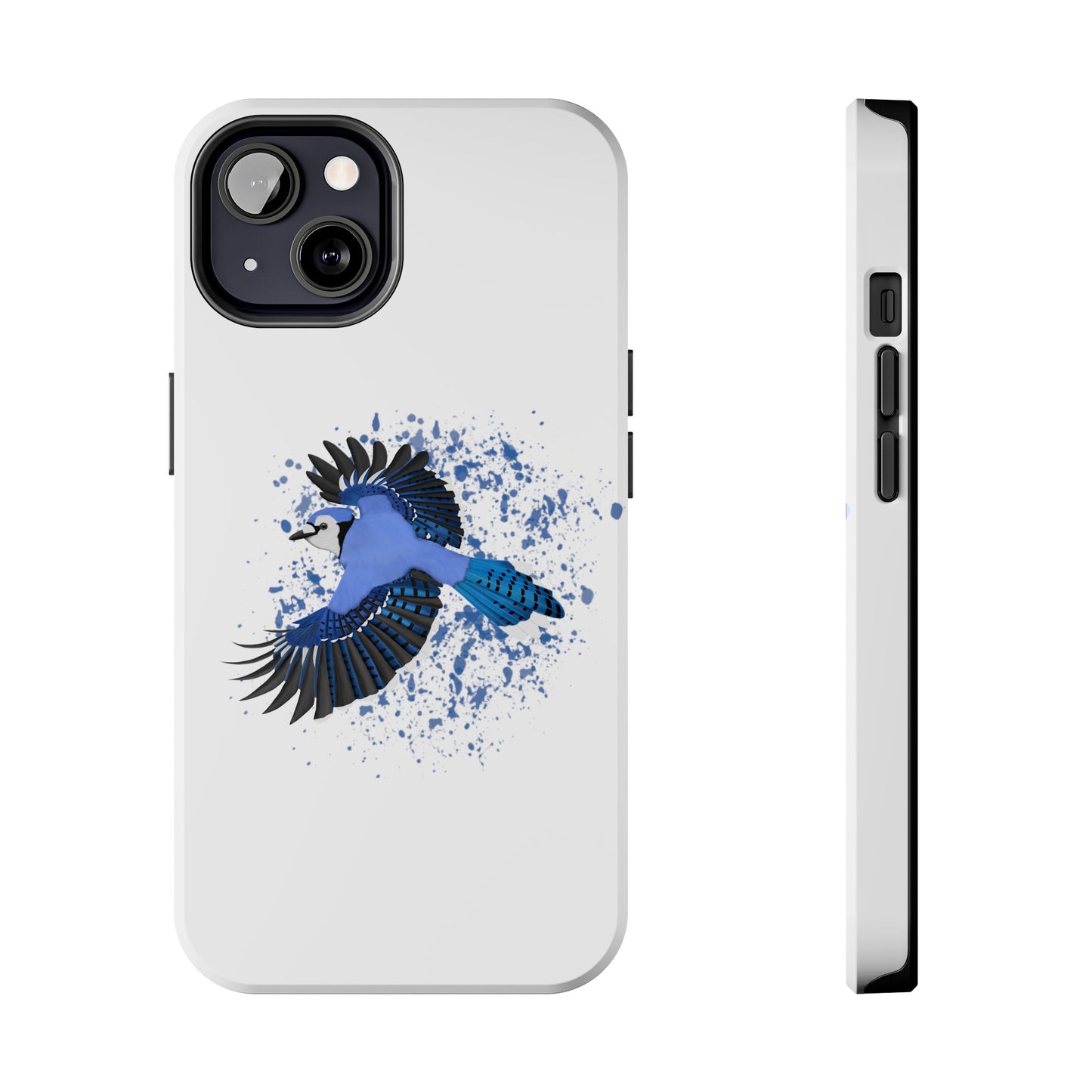 Blue Jay Bird Art Tough Phone Case White
