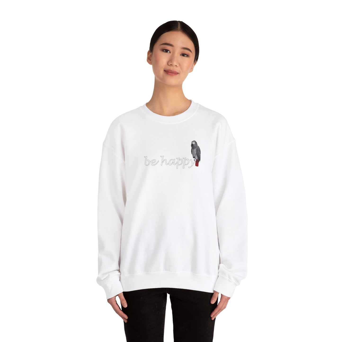Grey Parrot Be Happy Bird Birding & Birdwatching Sweatshirt