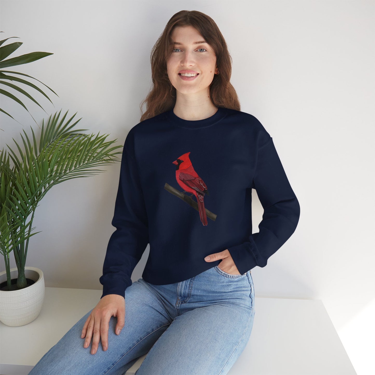 Cardinal Bird Watcher Biologist Crewneck Sweatshirt
