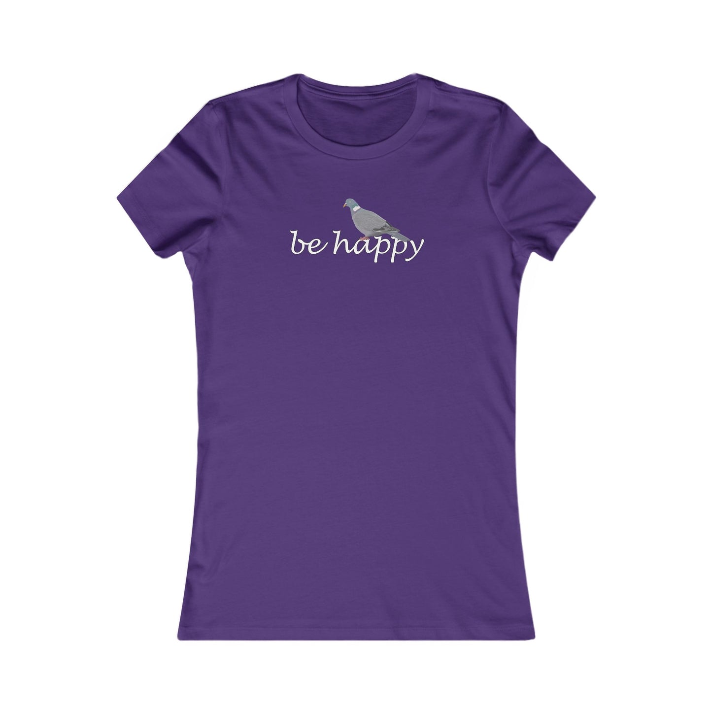 Ringeltaube Be Happy Vogel Frauen T-Shirt für Vogelfreundinnen