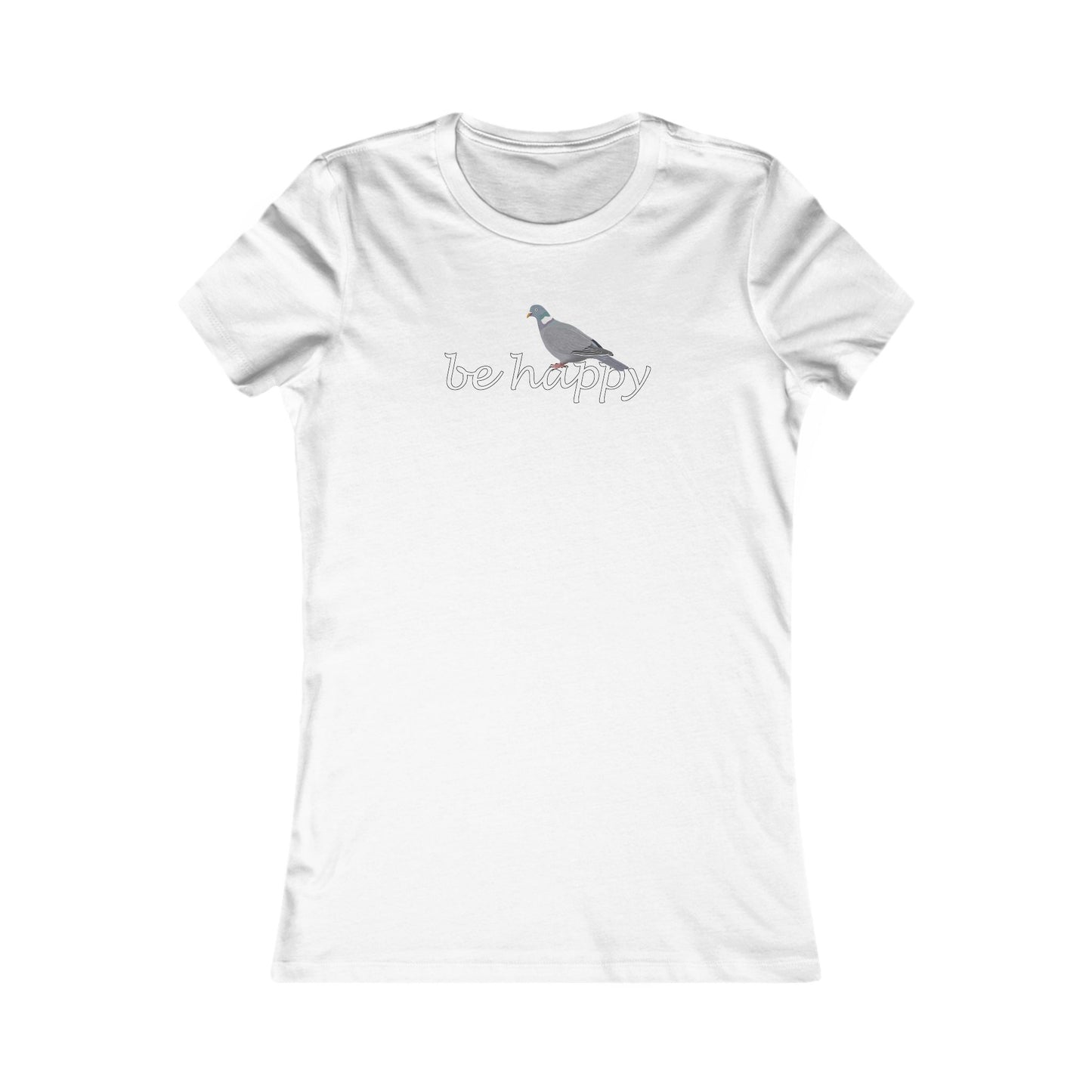 Ringeltaube Be Happy Vogel Frauen T-Shirt für Vogelfreundinnen