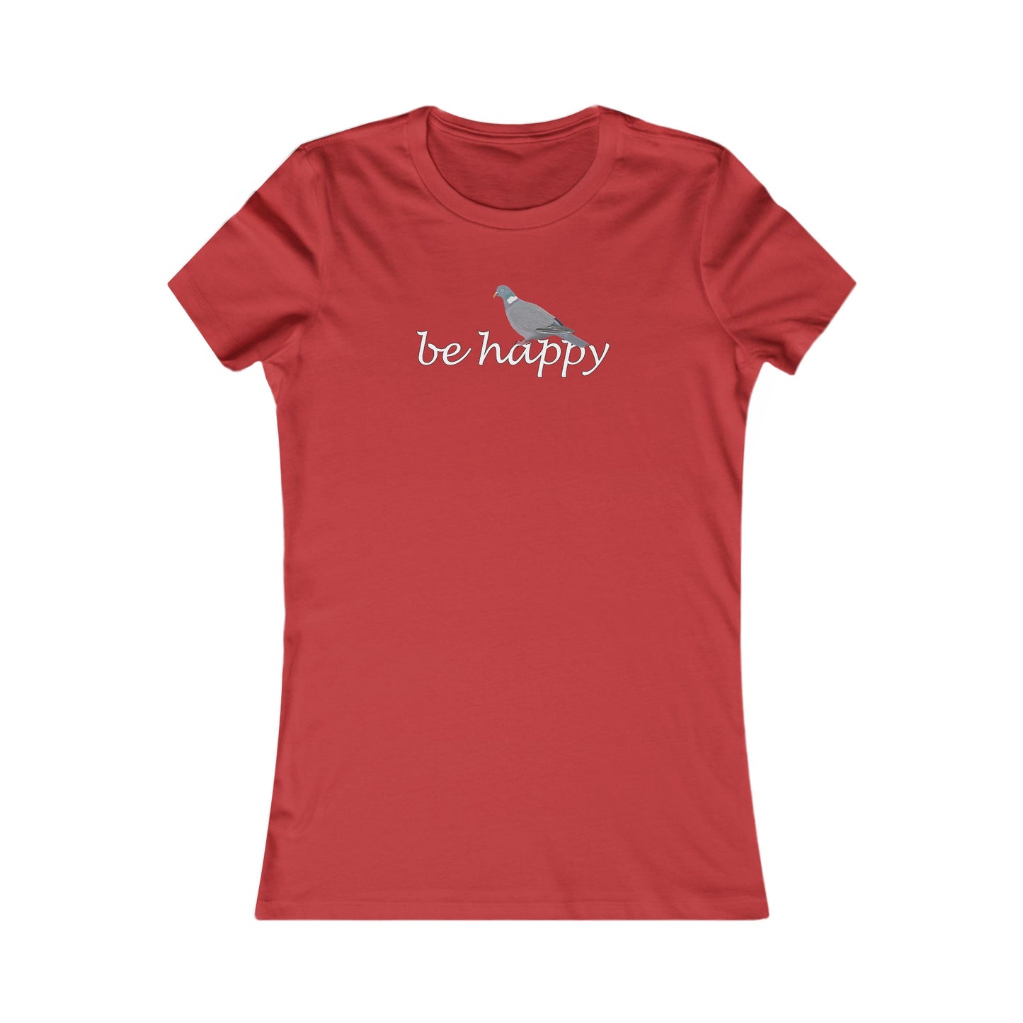 Ringeltaube Be Happy Vogel Frauen T-Shirt für Vogelfreundinnen