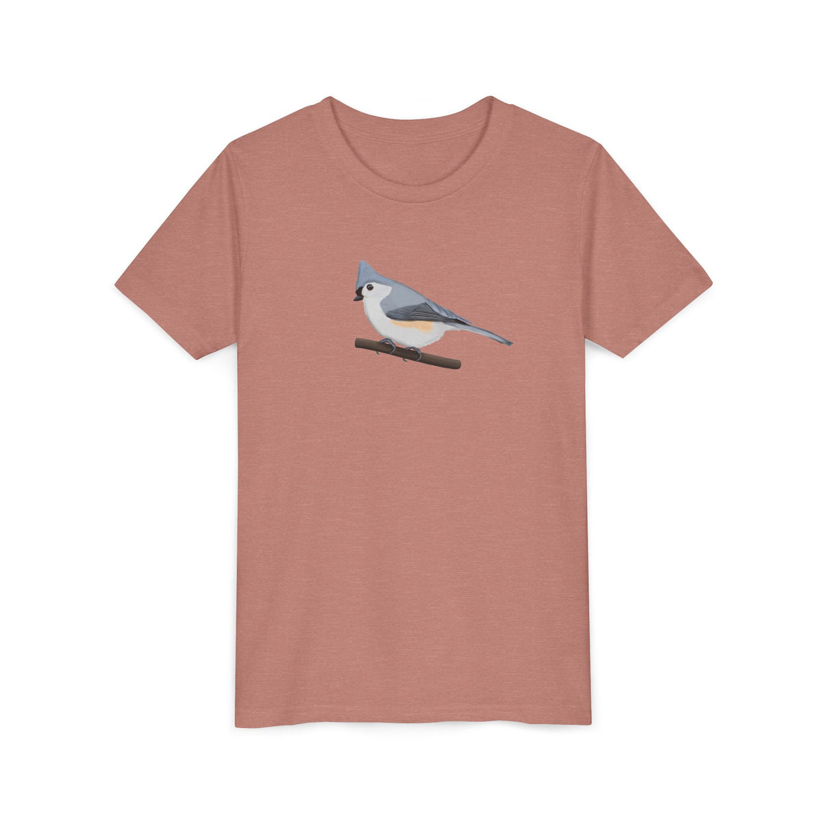 Tufted Titmouse Kids T-Shirts in Black