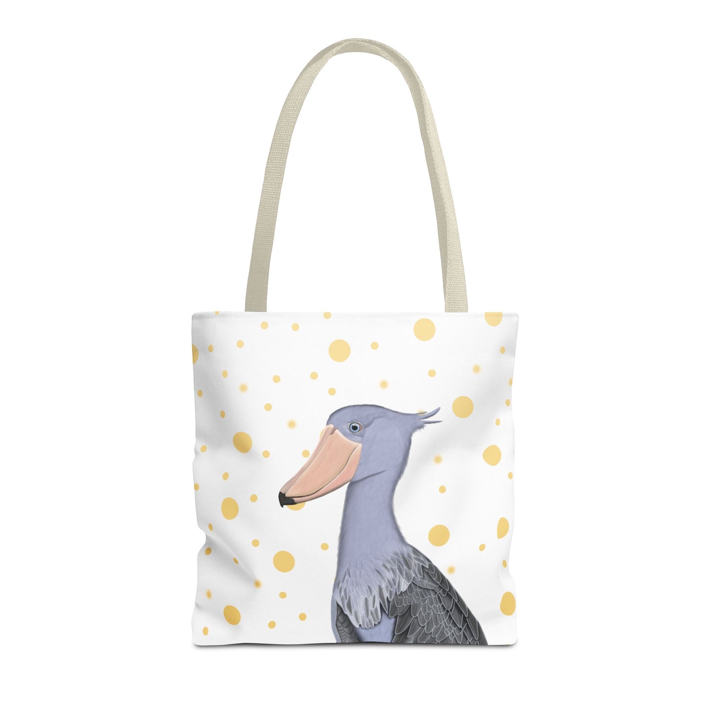 Schuhschnabel mit Goldenen Punkten Vogel Tragetasche 40x40cm – Accessories,