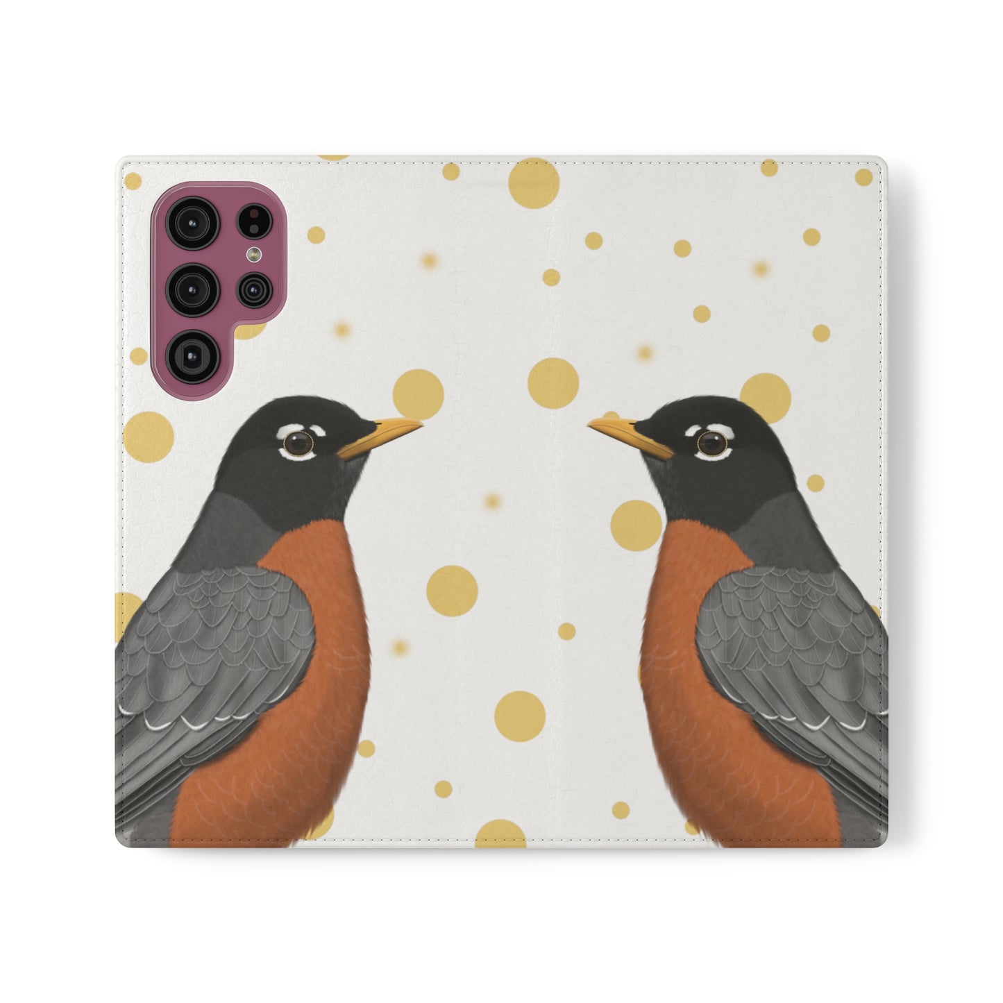 Robin Bird Art Phone Flip Case