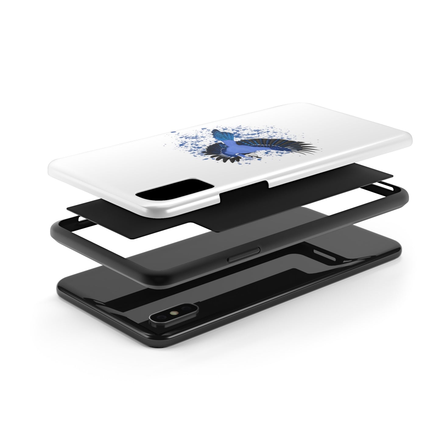 Blue Jay Bird Art Tough Phone Case White