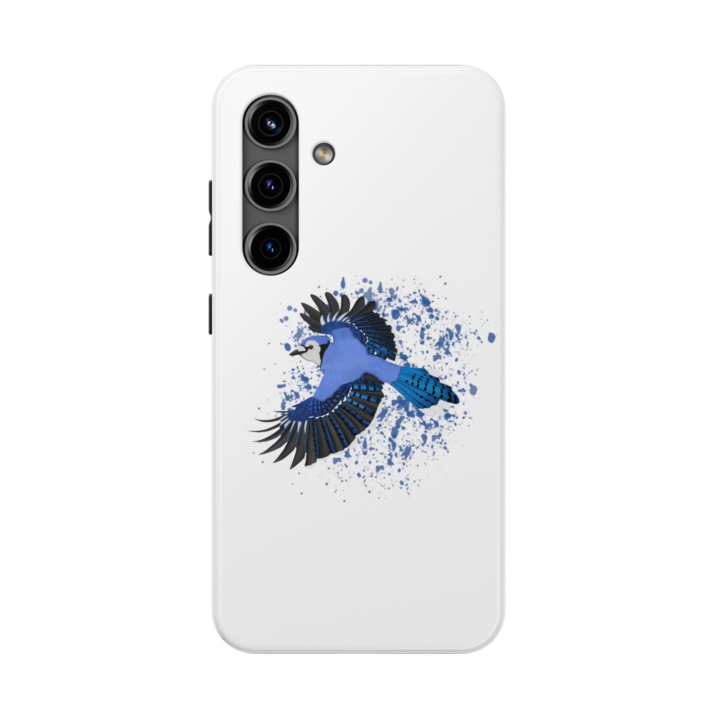 Blue Jay Bird Art Tough Phone Case White