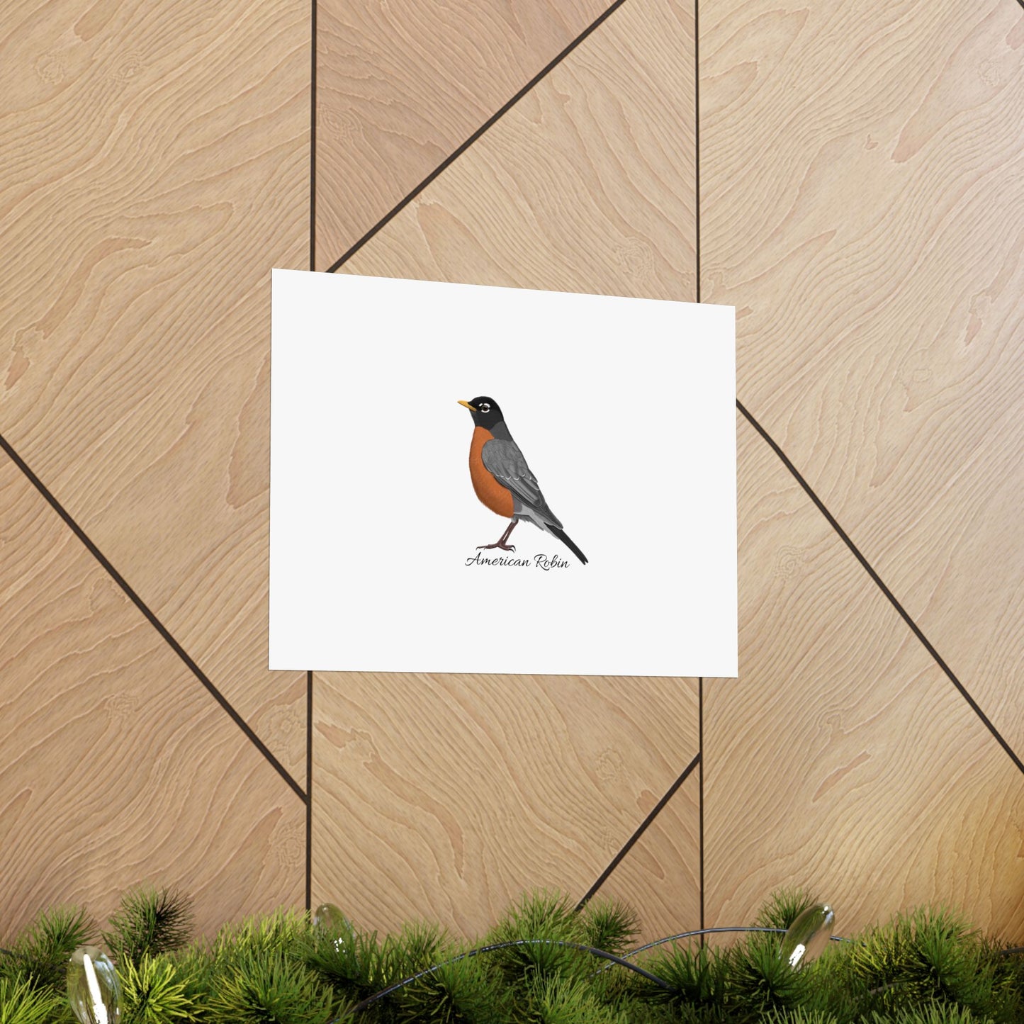 American Robin Bird Birding Matte Poster