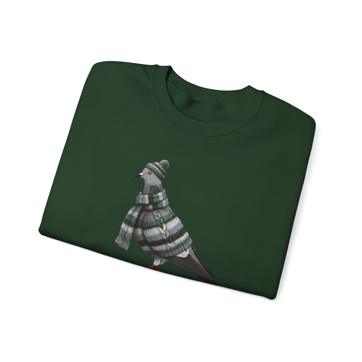 Pigeon Winter Sweatshirt | Bird Watcher Crewneck | Unisex Songbirds Wearing Knit Gift for Bird Lovers
