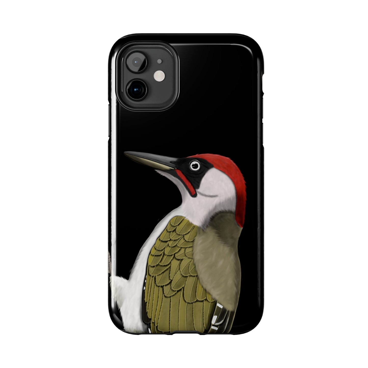 Green Woodpecker Bird Art Tough Phone Case Black