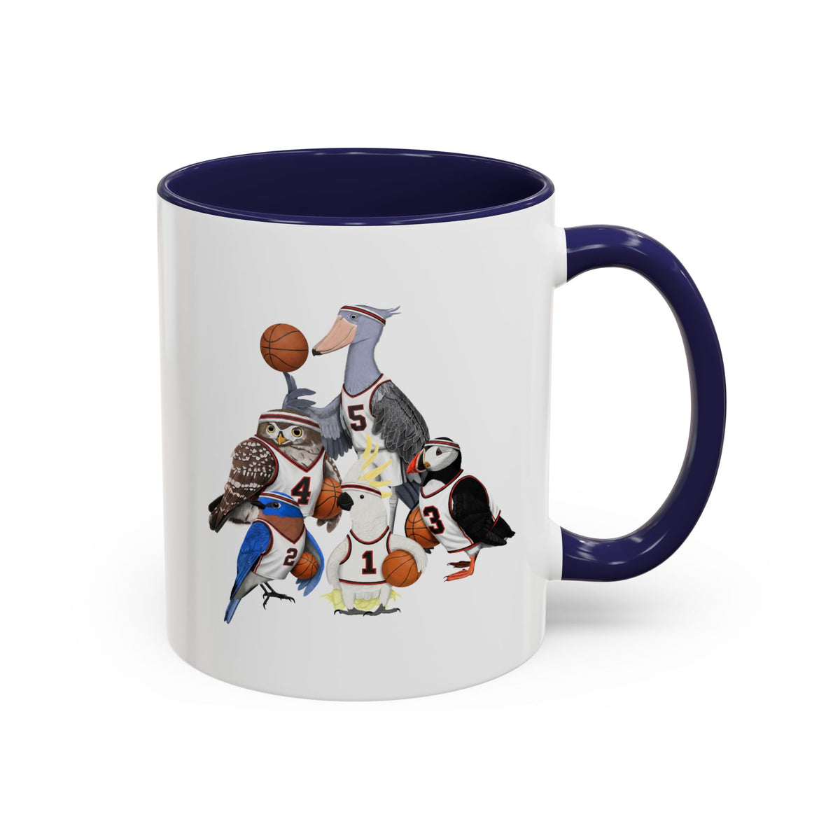 Funny Basketball Ceramic Bird Coffee Mug – Custom Gift for Watchers in Black