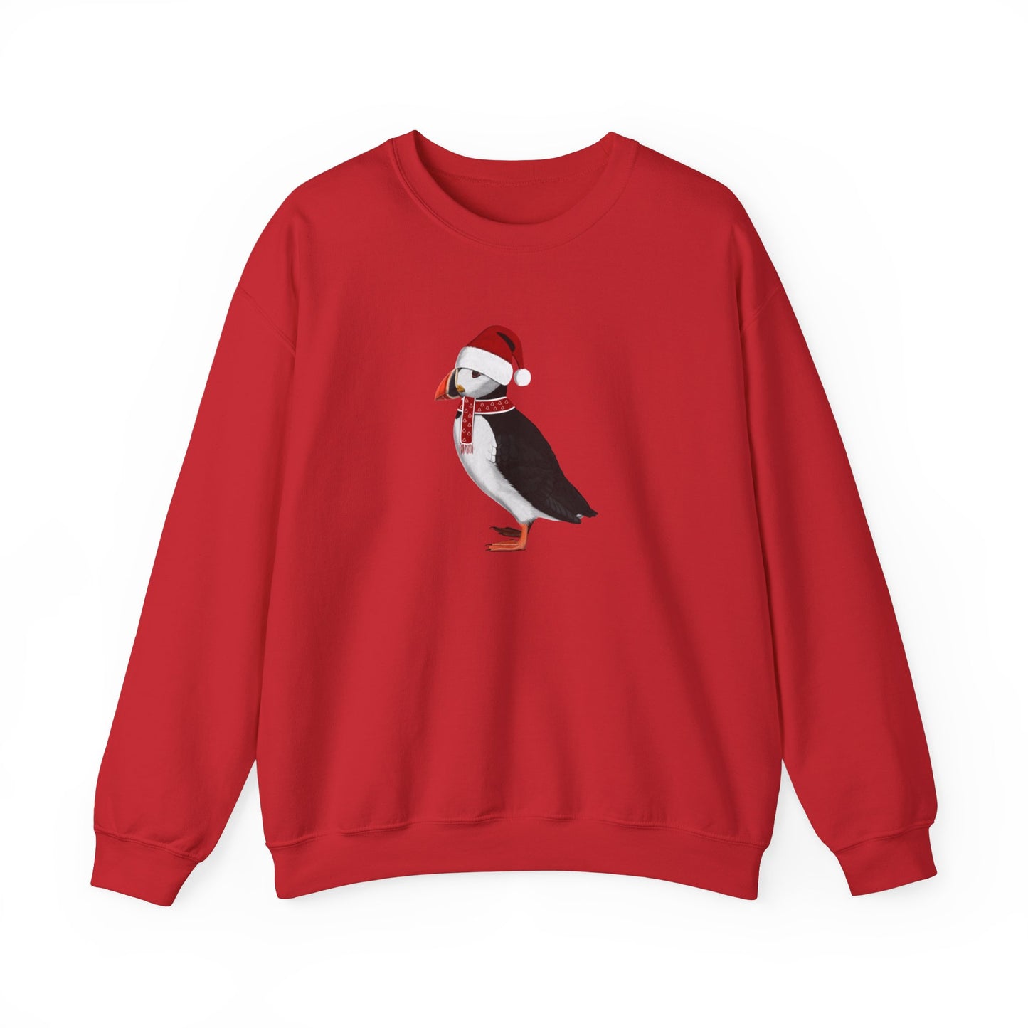 Puffin with Christmas Hat Bird Birdwatcher Sweatshirt –