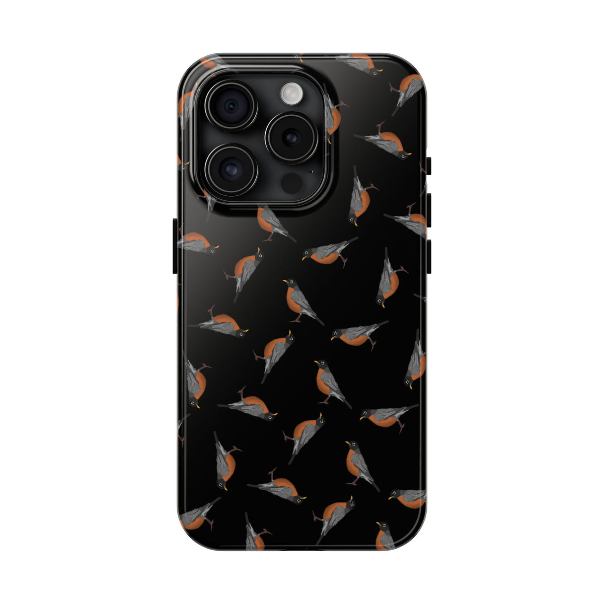 American Robin iPhone Case Black – Premium Tough Phone Cover for Bird Lovers