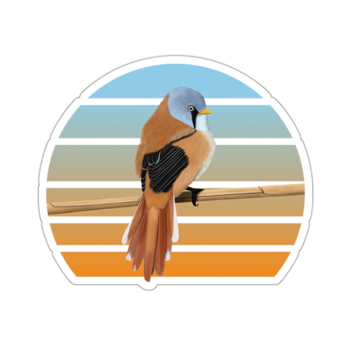 Bearded Reedling Bird Sticker