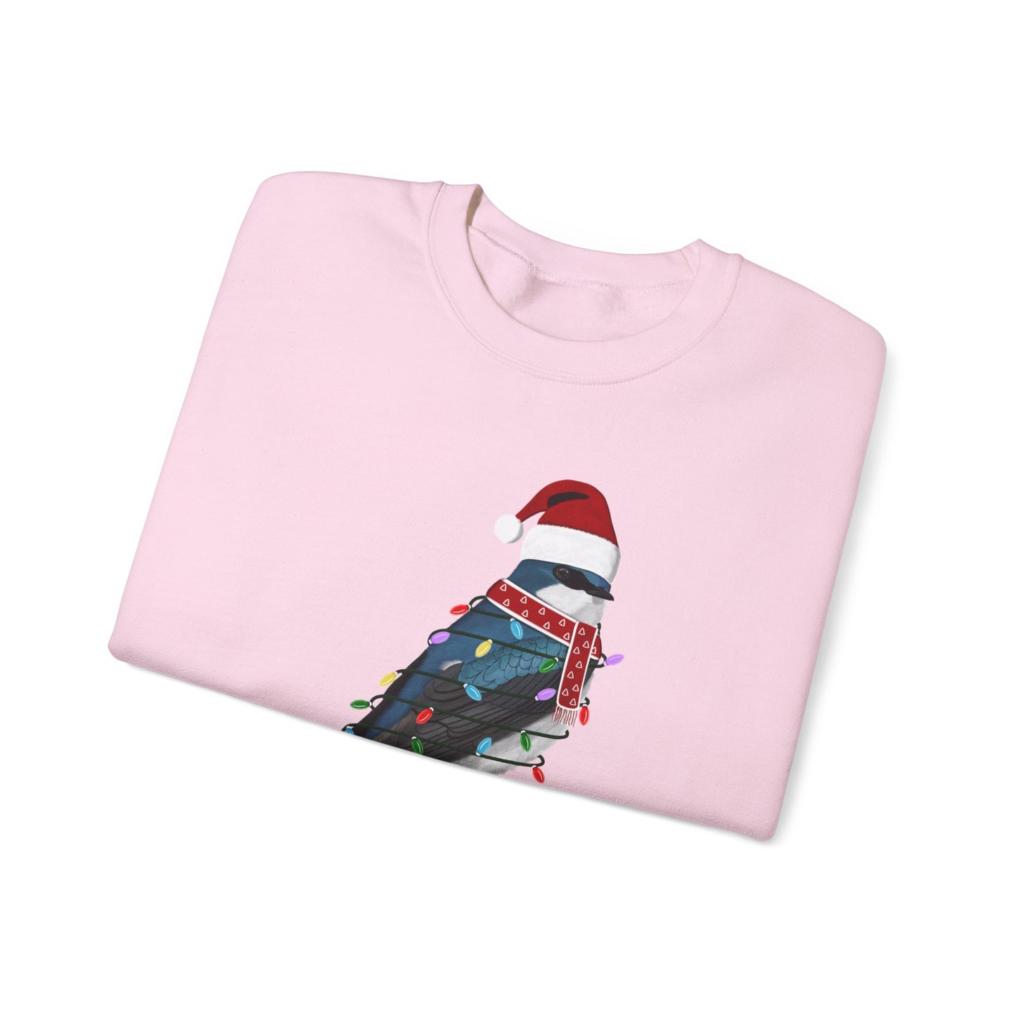 Tree Swallow with Fairy Lights Santa Claus Christmas Bird Sweatshirt
