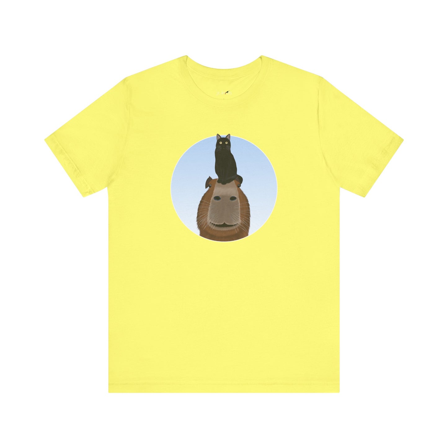 Capybara with Friendly Black Cat Funny T-Shirt