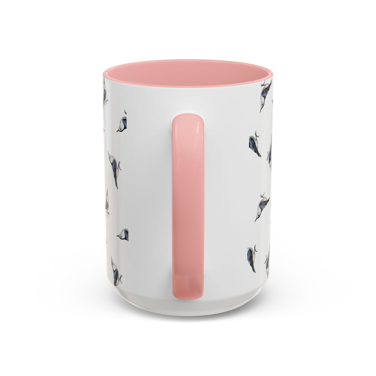 Nuthatch All-Over Pattern Accent Mug | Colorful Bird Lover Gift for Birdwatchers