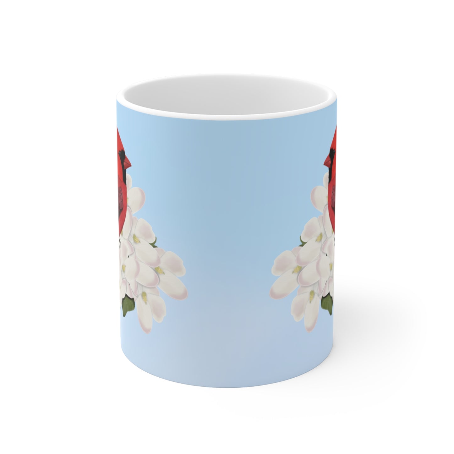 Cardinal Apple Spring Blossoms Bird Ceramic Mug 11oz - jz.birds
