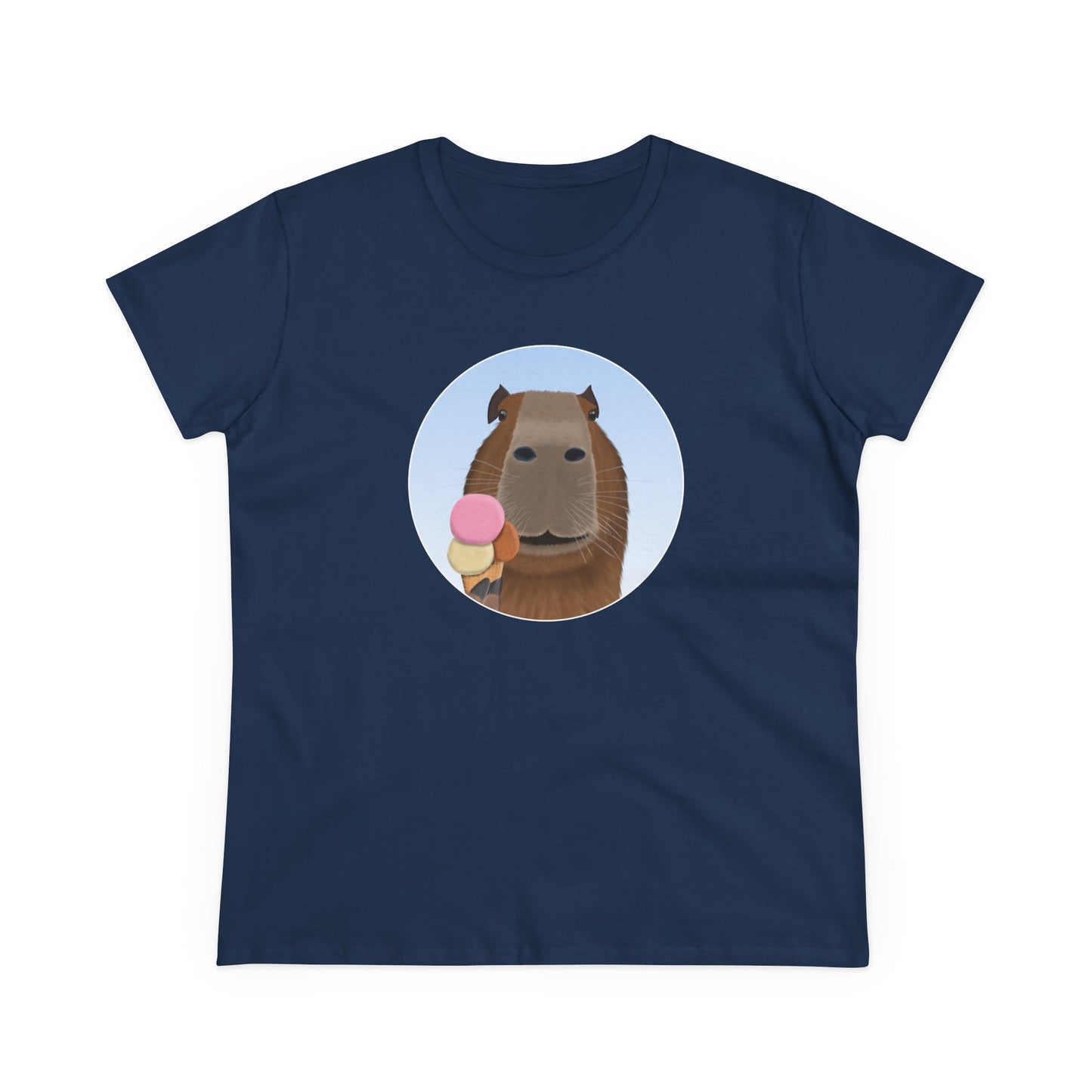 Capybara with Ice Cream Funny Design for Capybara Lovers Women's T-Shirt