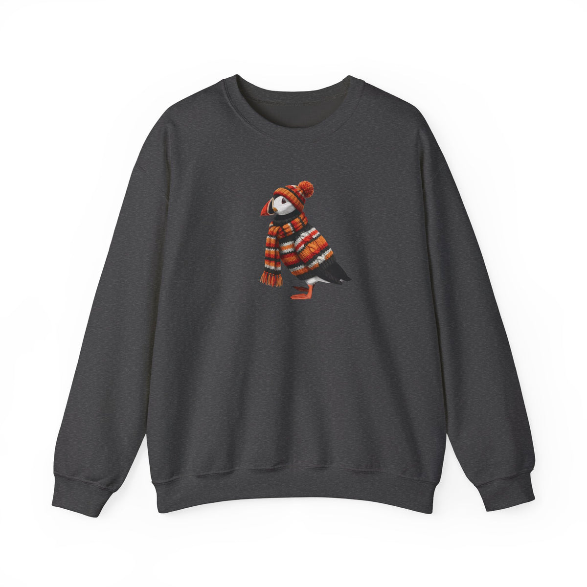 Puffin Winter Sweatshirt | Bird Watcher Crewneck Unisex Songbirds Wearing Knit Gift for Lovers – Animal Lover
