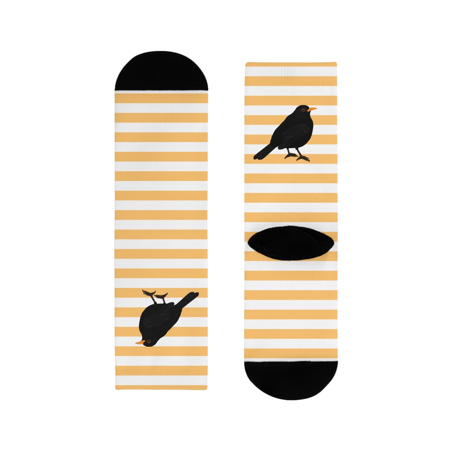 Amsel Vogel Socken mit Orange Weißen Streifen für Vogelfreunde & Vogelbeobachter