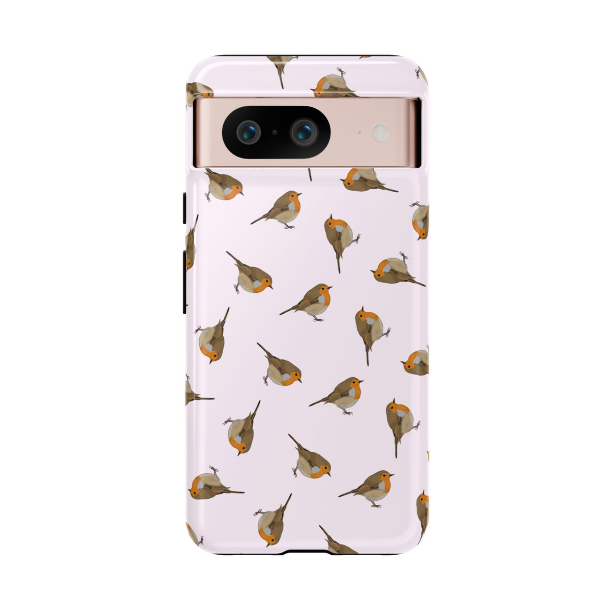 Rotkehlchen Handyhülle in Rosa | Vogel-Motiv für iPhone & Google Pixel