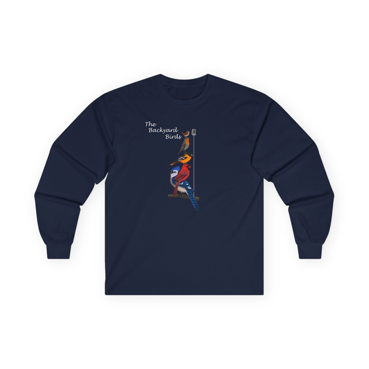 Blue Jay, Cardinal, Oriole, Robin and Wren Long-sleeve in Black