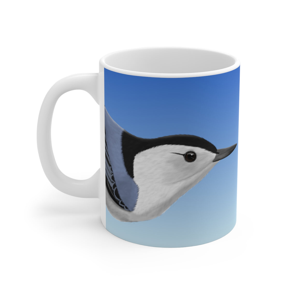 White Breasted Nuthatch Bird Ceramic Mug 11oz - jz.birds
