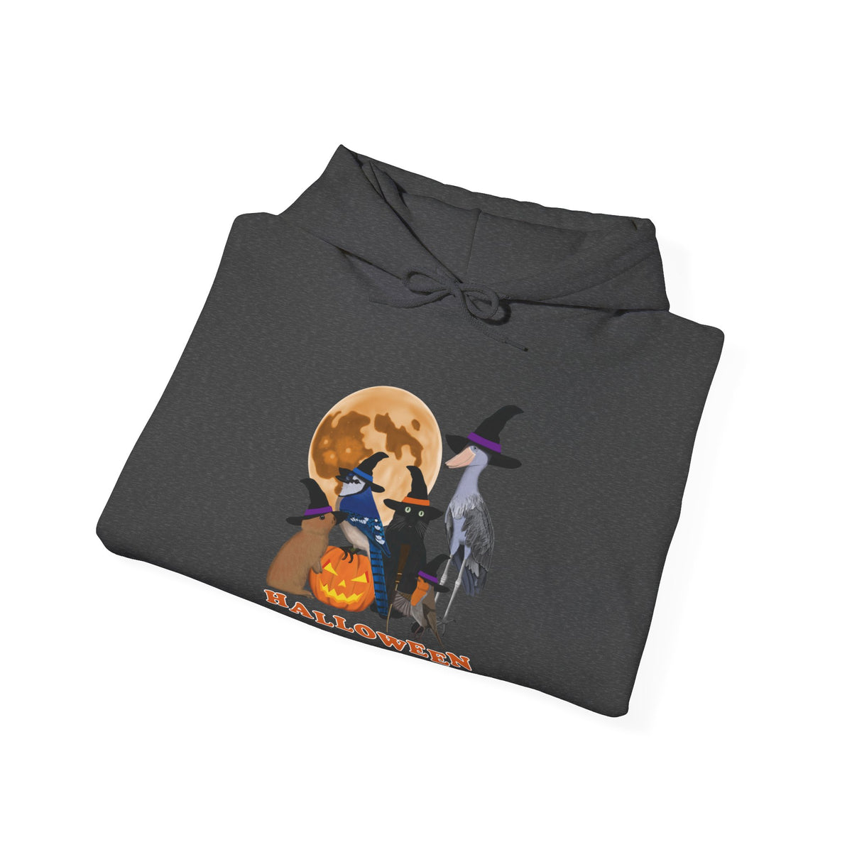 Blue Jay Robin Shoebill with Cat and Bunny Halloween Bird Hoodie