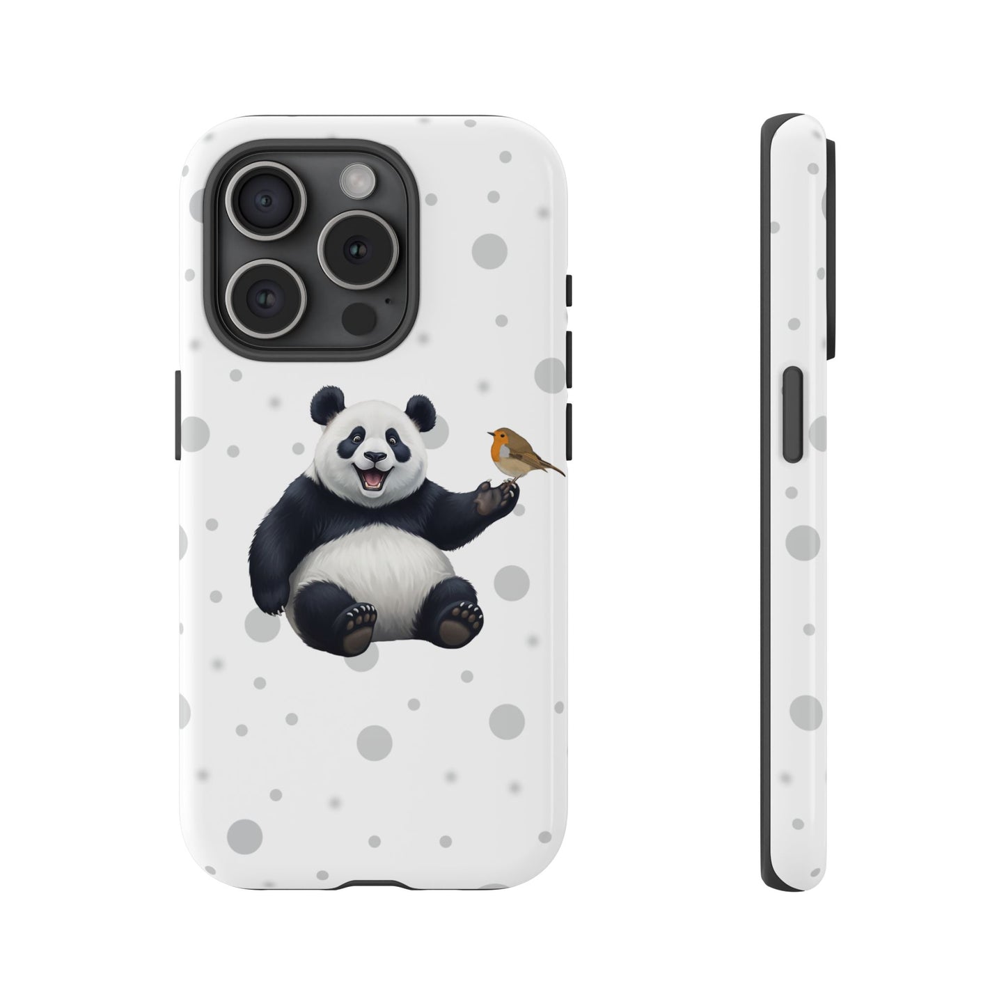 Rotkehlchen mit Panda iPhone & Google Pixel Tiermotiv Handyhülle - Tierisch guter Schutz