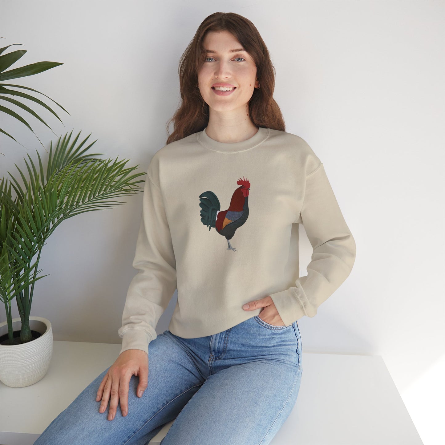 Rooster Bird Watcher Biologist Crewneck Sweatshirt