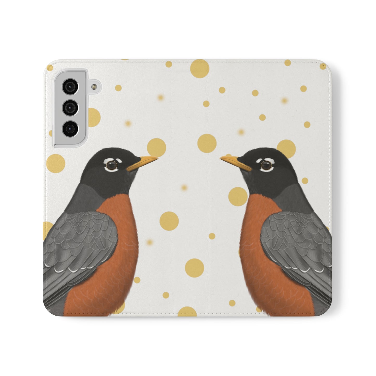 Robin Bird Art Phone Flip Case