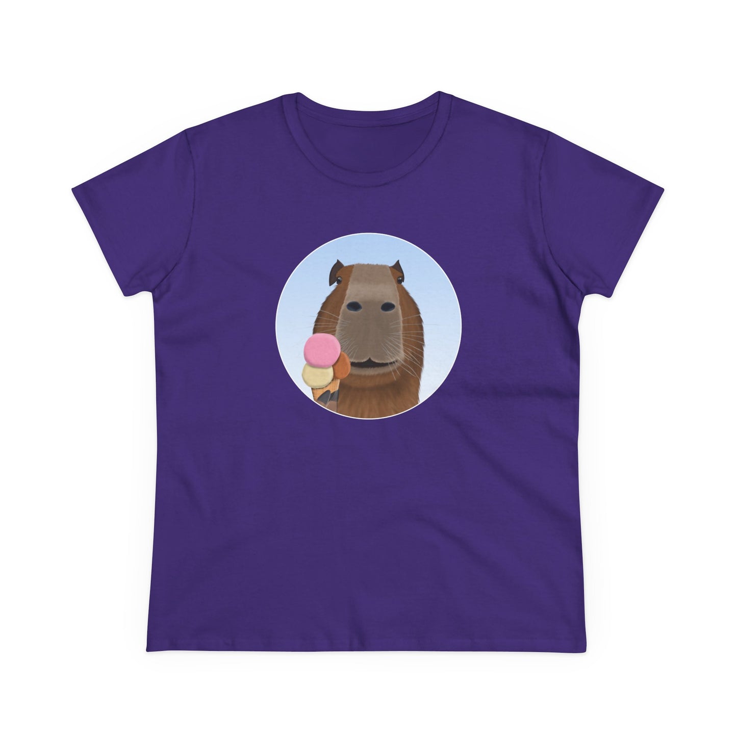 Capybara with Ice Cream Funny Design for Capybara Lovers Women's T-Shirt