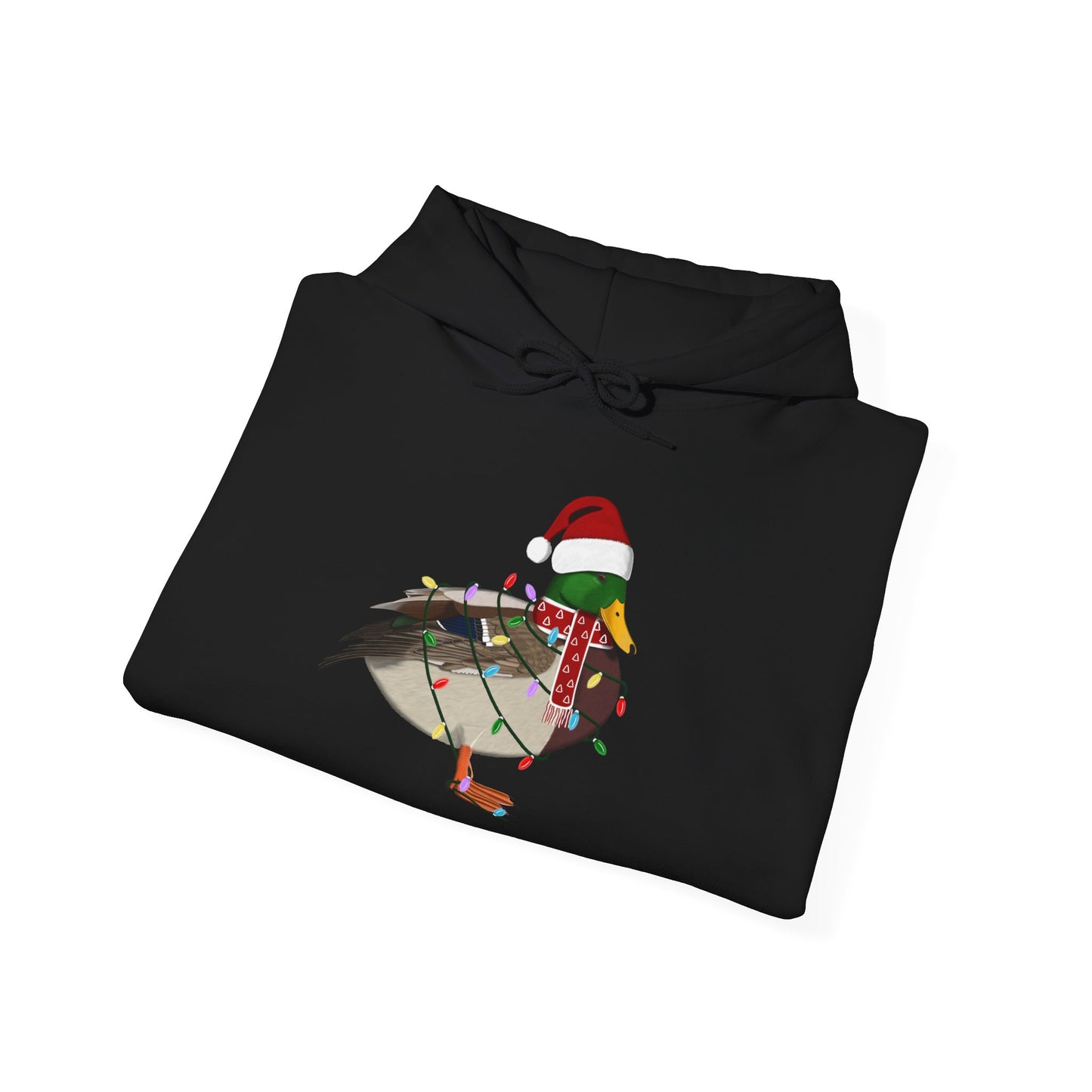 Ente Weihnachts-Hoodie - Vogel als Weihnachtsmann mit Lichterkette Sweater