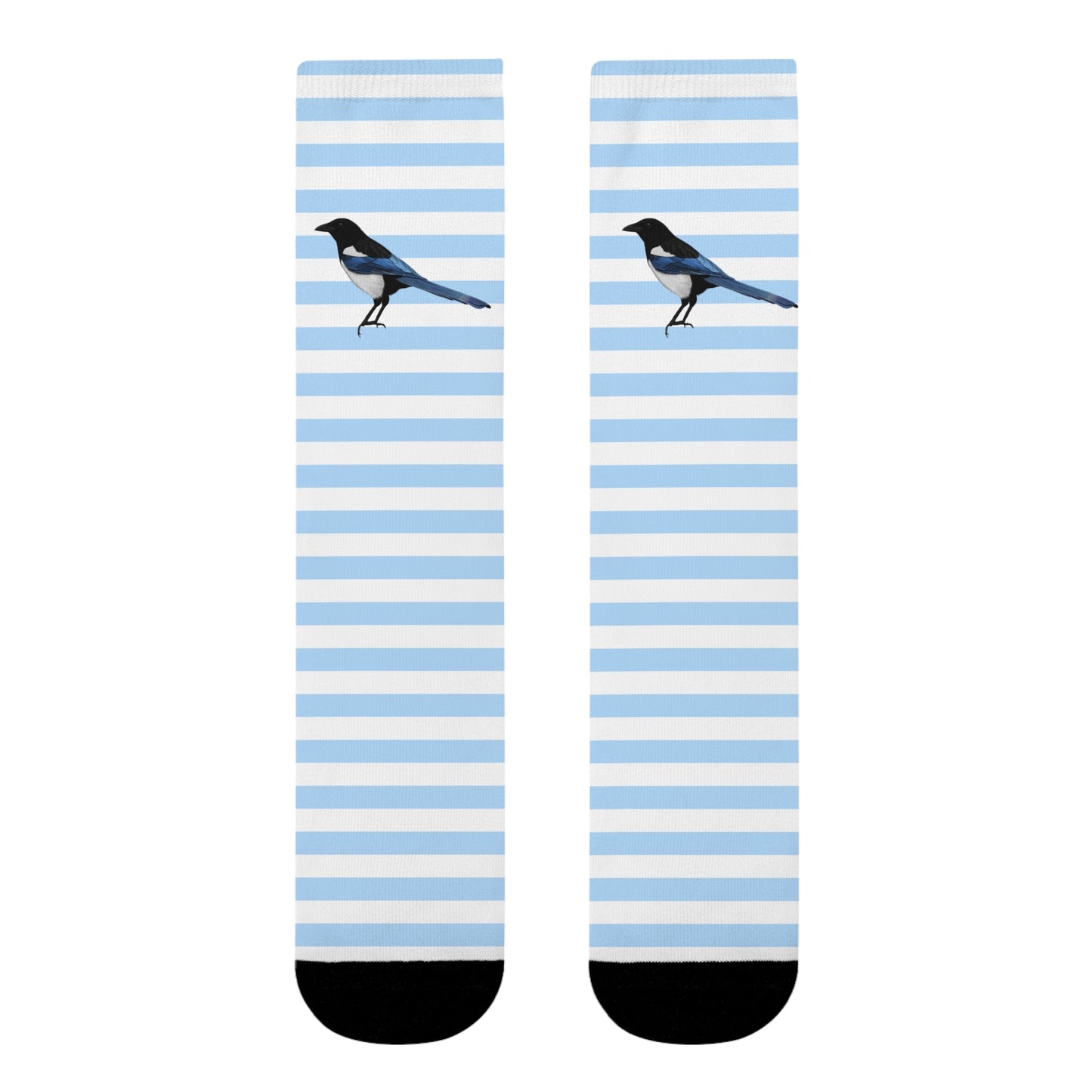 Elster Vogel Socken mit Blau Weißen Streifen für Vogelfreunde & Vogelbeobachter