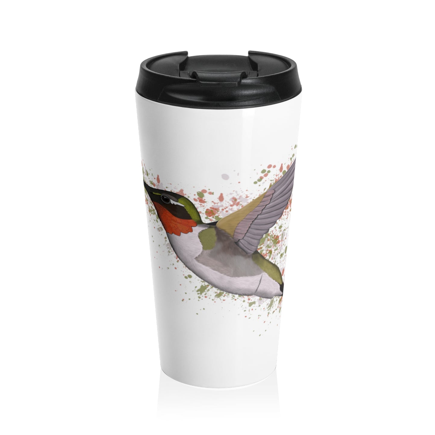 Hummingbird Bird White Stainless Steel Travel Mug 15oz - jz.birds